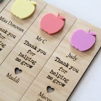 Image 1 of Teacher Thank You Gift. Personalised Apple Teacher Bookmark.