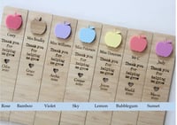 Image 2 of Teacher Thank You Gift. Personalised Apple Teacher Bookmark.