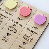 Image 4 of Teacher Thank You Gift. Personalised Apple Teacher Bookmark.