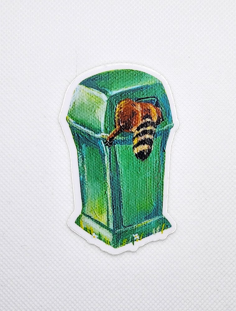 Image of Diving Raccoon Sticker