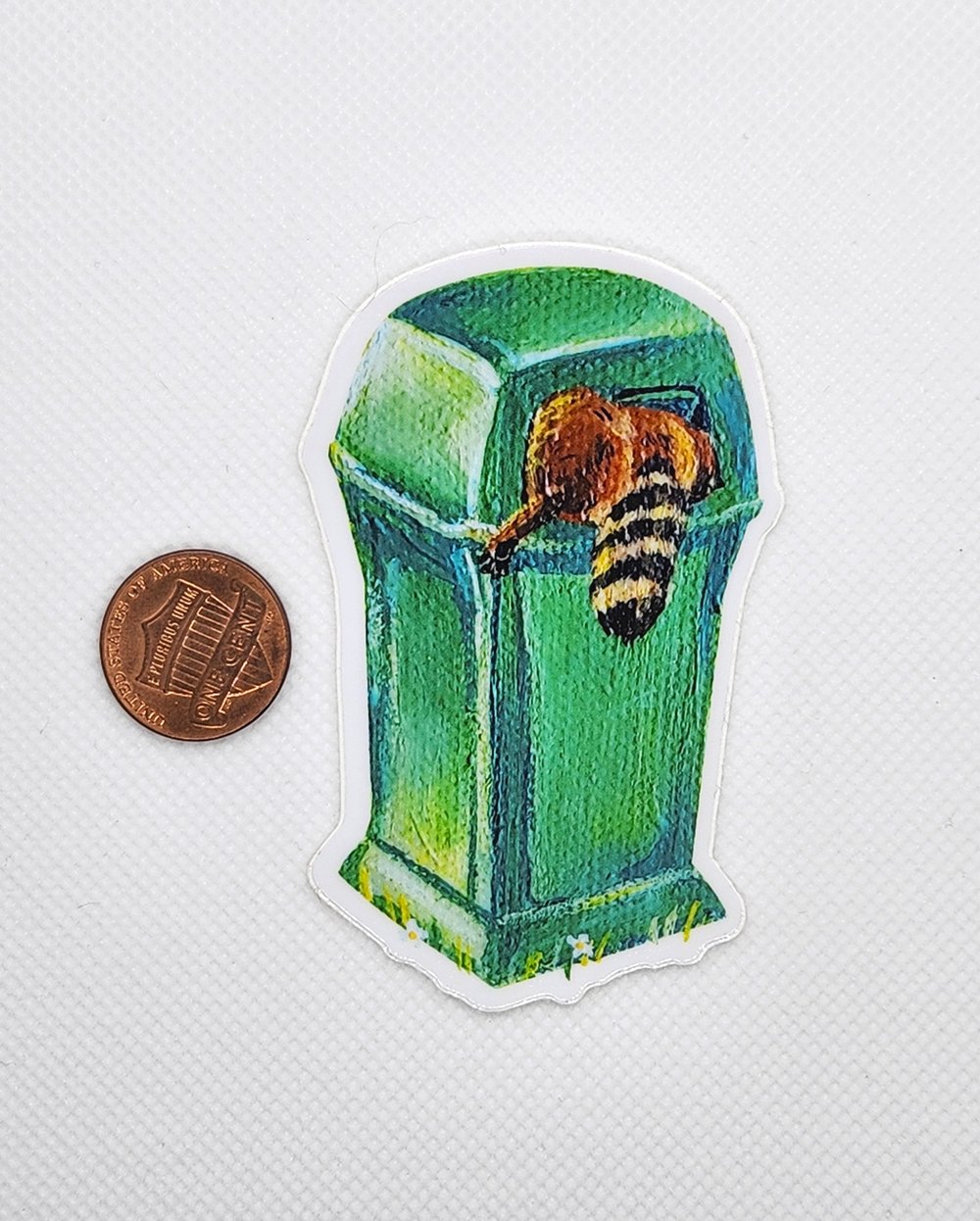 Image of Diving Raccoon Sticker
