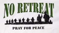 Image 2 of No Retreat "Pray For Peace" White Marching Into Battle European shirt (LOW QUANTITY ALERT)