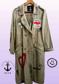 Image 2 of Dear world¥ viLLaGe punK ¥ IbiZa ¥ TrenChcoaT ¥ JaCket ¥ upCycliNg ¥ festiVal Parka