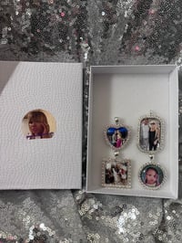 Image 2 of Silver Rhinestone Photo necklace 4 different shapes 