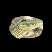 Image 1 of XXL. Curious Alligator - Flamework Glass Sculpture Bead