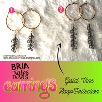 Image 1 of Gold Hoop Vine Earrings (2 designs)