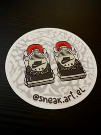 Image 1 of Sneaker Sticker Air Jordan 3 “White Cement”