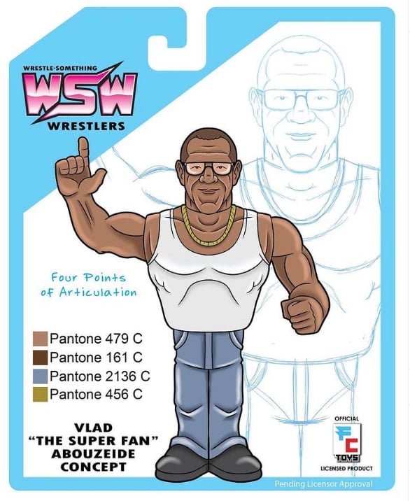 Image of **PREORDER** VLAD THE SUPERFAN Wrestle-Something Wrestlers 4.5" Retro Figure by FC Toys