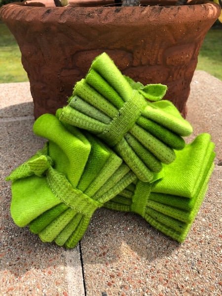 Image of Green Apple 5 Piece Bundles Hand Dyed Wool -Two Sizes