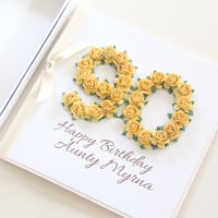 Image 1 of 90th Birthday Card. Personalised 90 Card. 8 Colours.