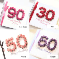 Image 4 of 60th Birthday Card. Personalised 60 Card. 8 Colours.