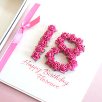 Image 1 of 18th Birthday Card. Personalised 18 Card. 8 Colours.