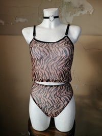 Image 2 of High Waist Pantys  Zebra Nude