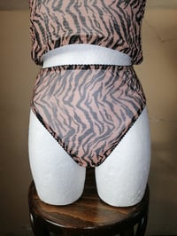 Image 3 of High Waist Pantys  Zebra Nude