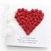 Personalised Wedding Card. Gift Boxed Heart Card.