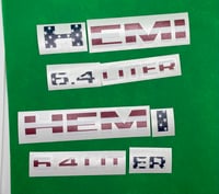 2013-2018 HEMI 6.4 Vinyl Badge Overlays Stars & Stripes Edition