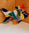 Stained glass mosaic fish