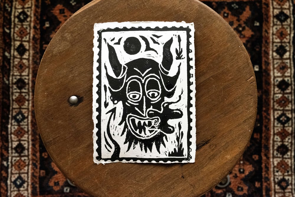 Devils Lino Print (A5)