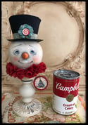 Vintage style Christmas folk art snowman Penny Grotz