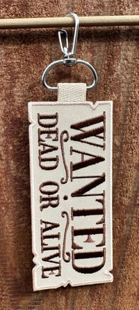 Image 2 of Wanted Pirate Embroidered Keychain