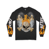 Acid Dye Black Skull Head Long Sleeve