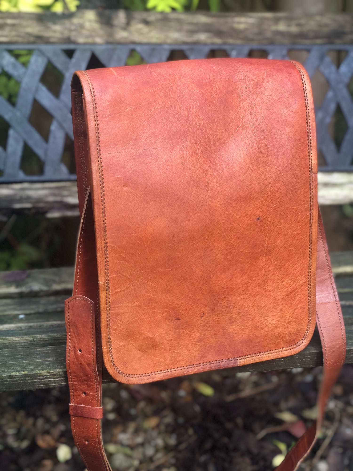 Image of 11”x9” - iPad-Size #5A Goatskin Leather Bag/Plain Front