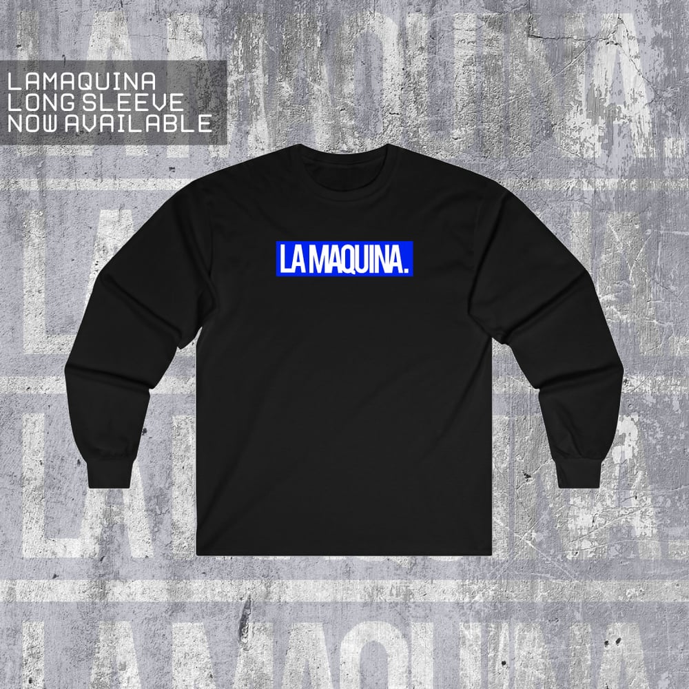 Image of LaMaquina - "Classic Logo" Long Sleeve (Black/Blue)
