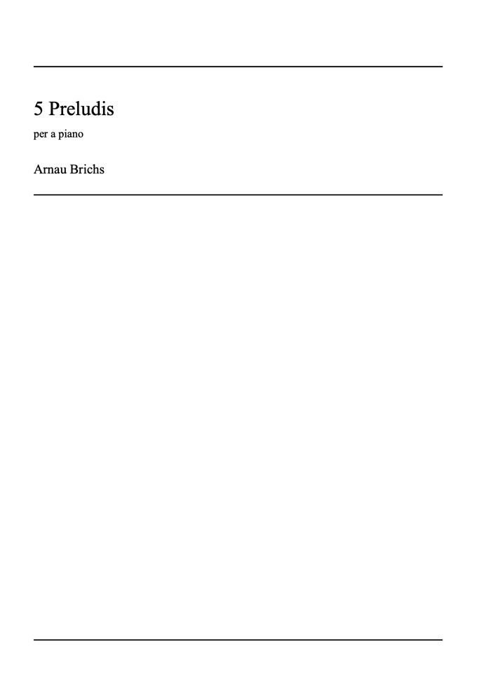 Image of 5 Preludes (Piano Score)