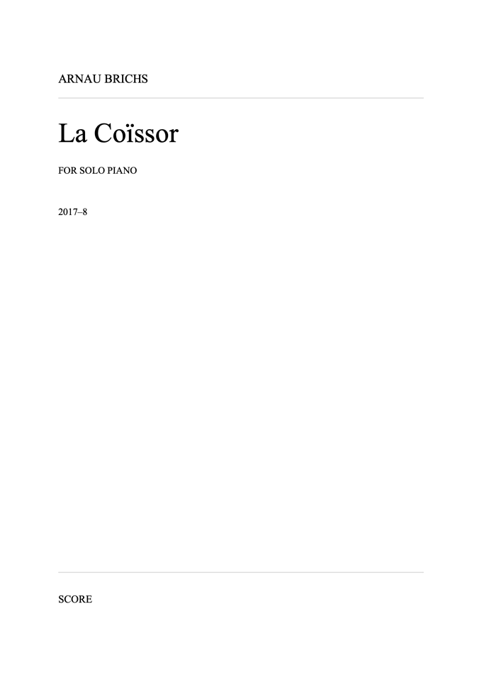 Image of La Coïssor (Piano Score)