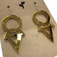 Image 3 of coyolxauhqui II / acrylic / gold