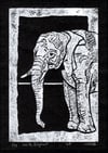 White Elephant Limited Edition Linocut Block Print