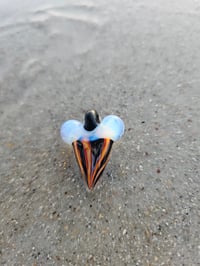 Image 2 of Shark tooth pendant with fire themed colors. 