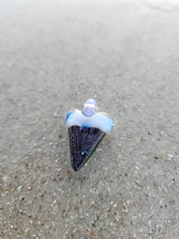 Image 1 of Dichroic shark tooth pendant..