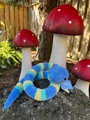 Image 3 of Blue, green and yellow Snake Crochet Plushie