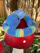 Image 5 of Blue, green and yellow Snake Crochet Plushie