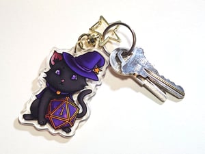 Image of Unlucky D20 Cat Keychain