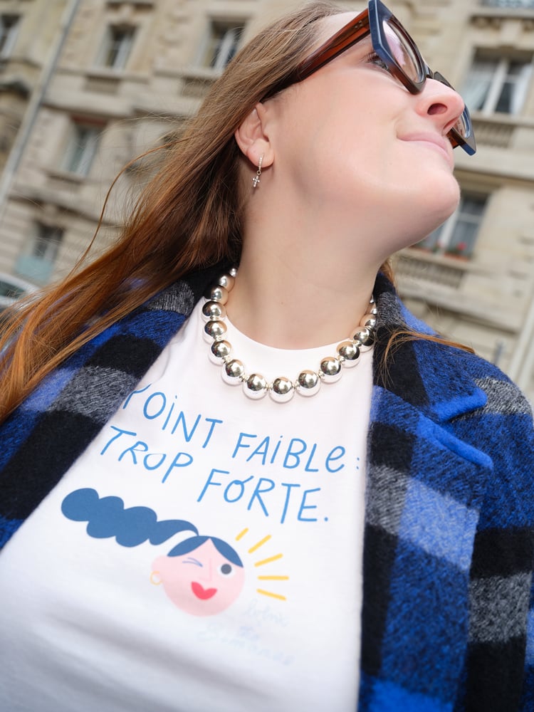 Image of T-SHIRT mixte TROP FORTE - THE SIMONES X LA VILLE ET LES NUAGES
