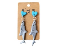 Image 2 of Great White Shark Earrings 