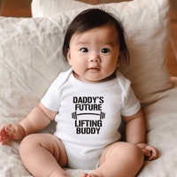 "Daddy's future lifting buddy" Baby vest