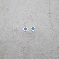Image 1 of 5.5mm Silver Dot Studs in Dusky Denim Blue Reserved for Sarah