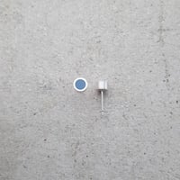 Image 3 of 5.5mm Silver Dot Studs in Dusky Denim Blue Reserved for Sarah