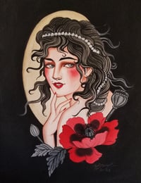 Image of Anya Gladun Original Painting (girl with flower)