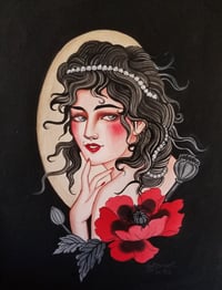 Image of Anya Gladun Original Painting (girl with flower)