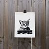 Tabby Cat – Linoleum Print