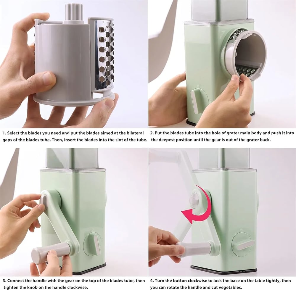 Kitchen 3 in 1 Manual Rotary Cheese Grater