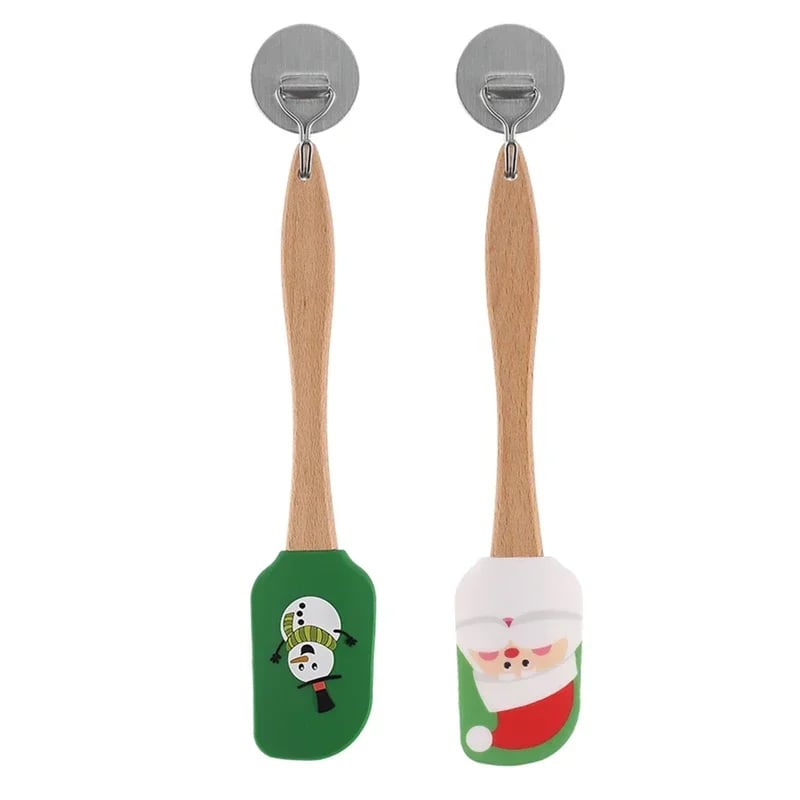 Non-Stick Butter Batter Mixer Wooden Handle Christmas Series Cake Cream Spatula