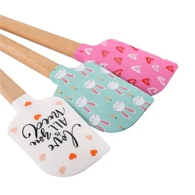 Non-Stick Butter Batter Mixer Wooden Handle Christmas Series Cake Cream Spatula 