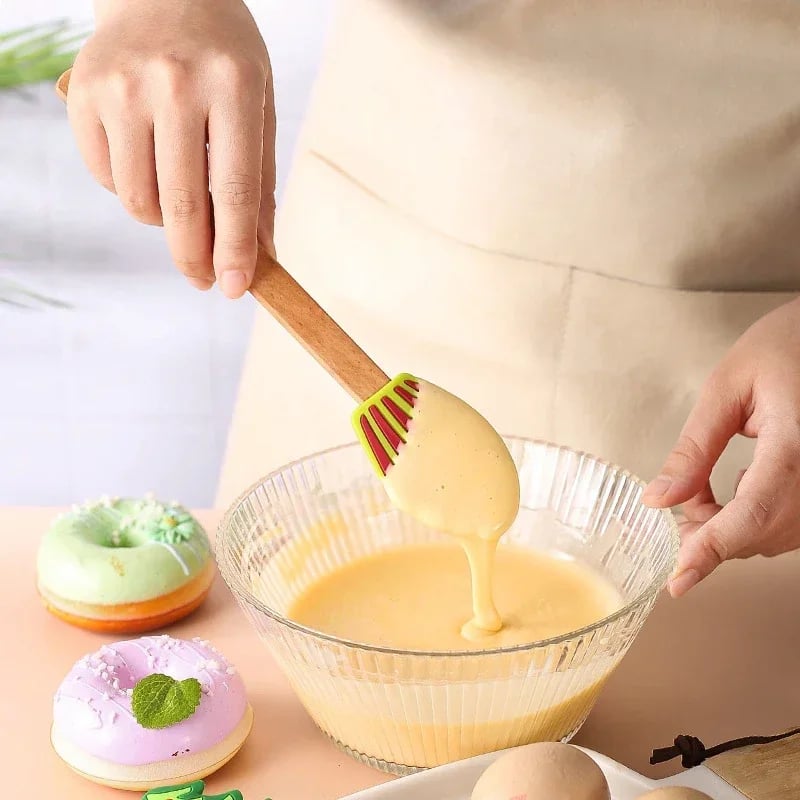 Non-Stick Butter Batter Mixer Wooden Handle Christmas Series Cake Cream Spatula