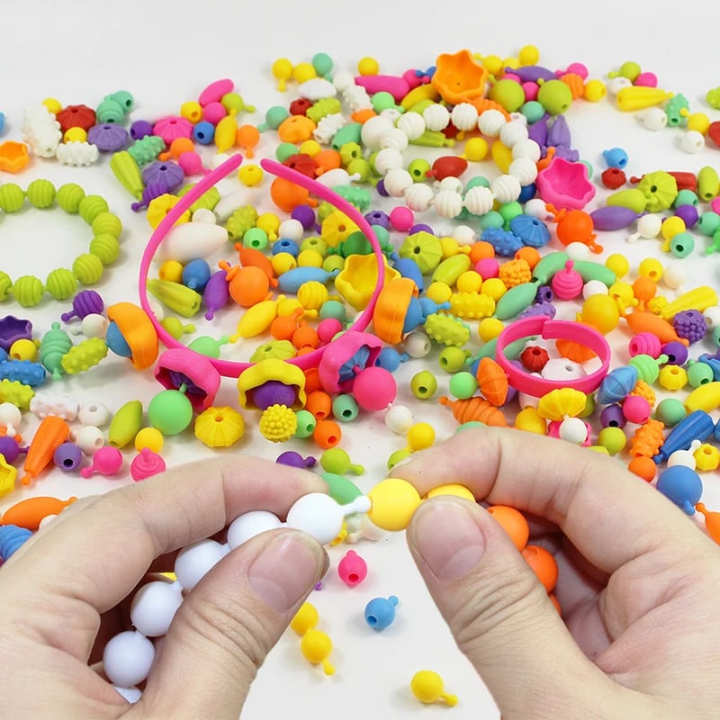 Bracelet & Necklace Handmade Pop Bead Set