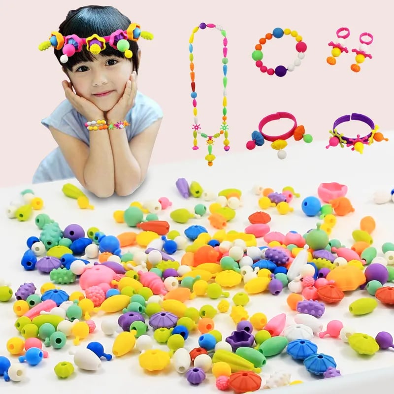 Bracelet & Necklace Handmade Pop Bead Set